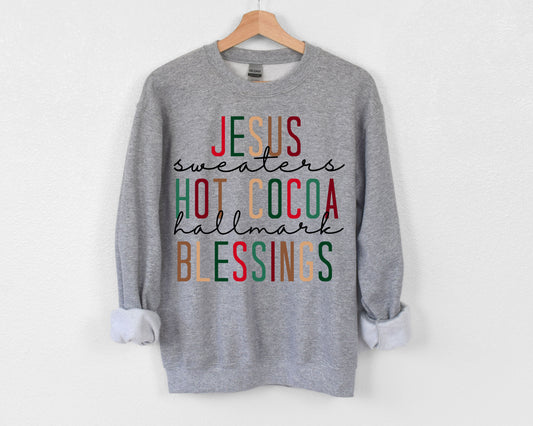 Christmas - Blessings Sweatshirt - Sport Grey