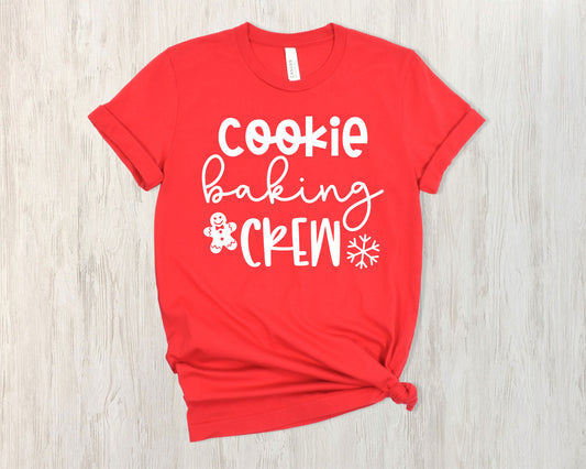 Christmas - Cookie Baking Crew Tee - Red