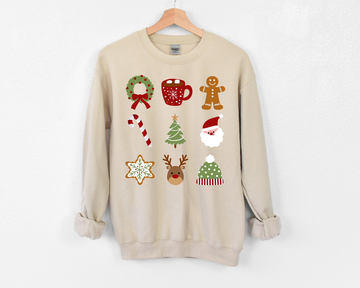 Christmas - Holiday Graphics Sweatshirt - Sand