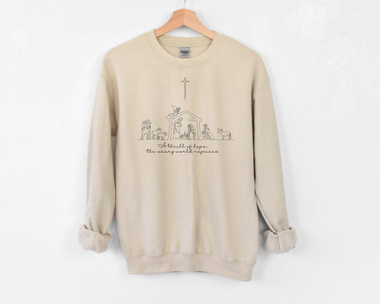 Christmas - Nativity Sweatshirt - Sand