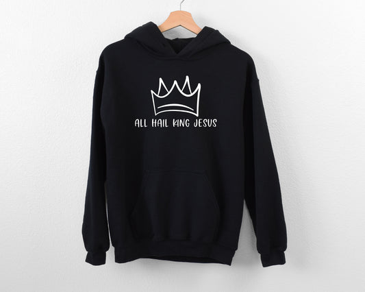 All Hail King Jesus Hoodie - Black