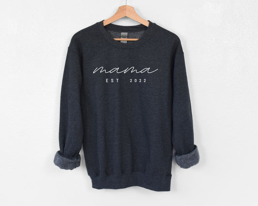 Mama Est 2022 Sweatshirt - Dark Heather